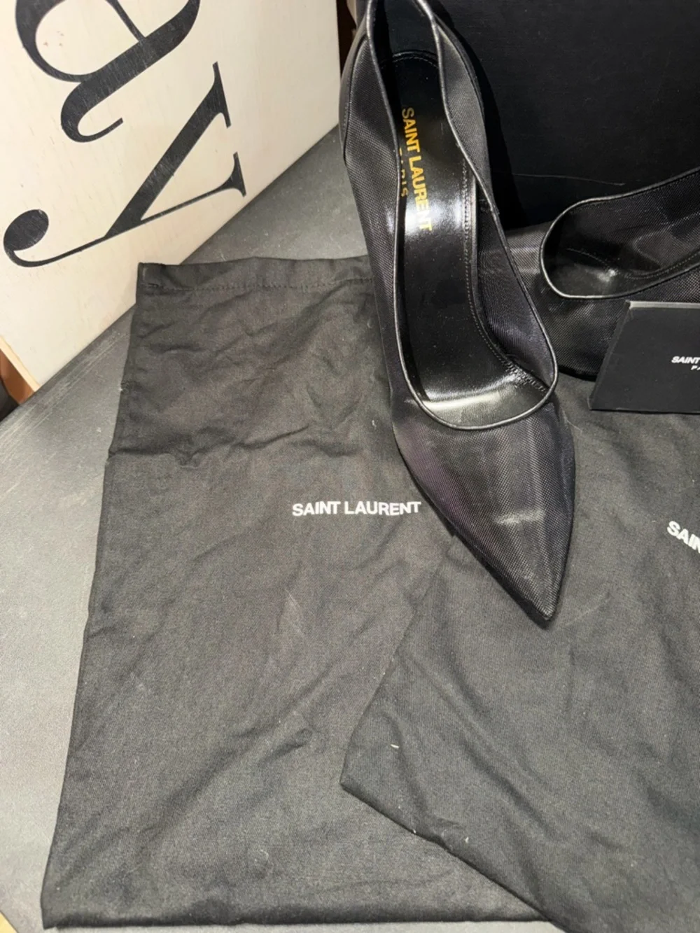 YSL Mesh 105 Anja Pumps Black - Picture 10 of 12